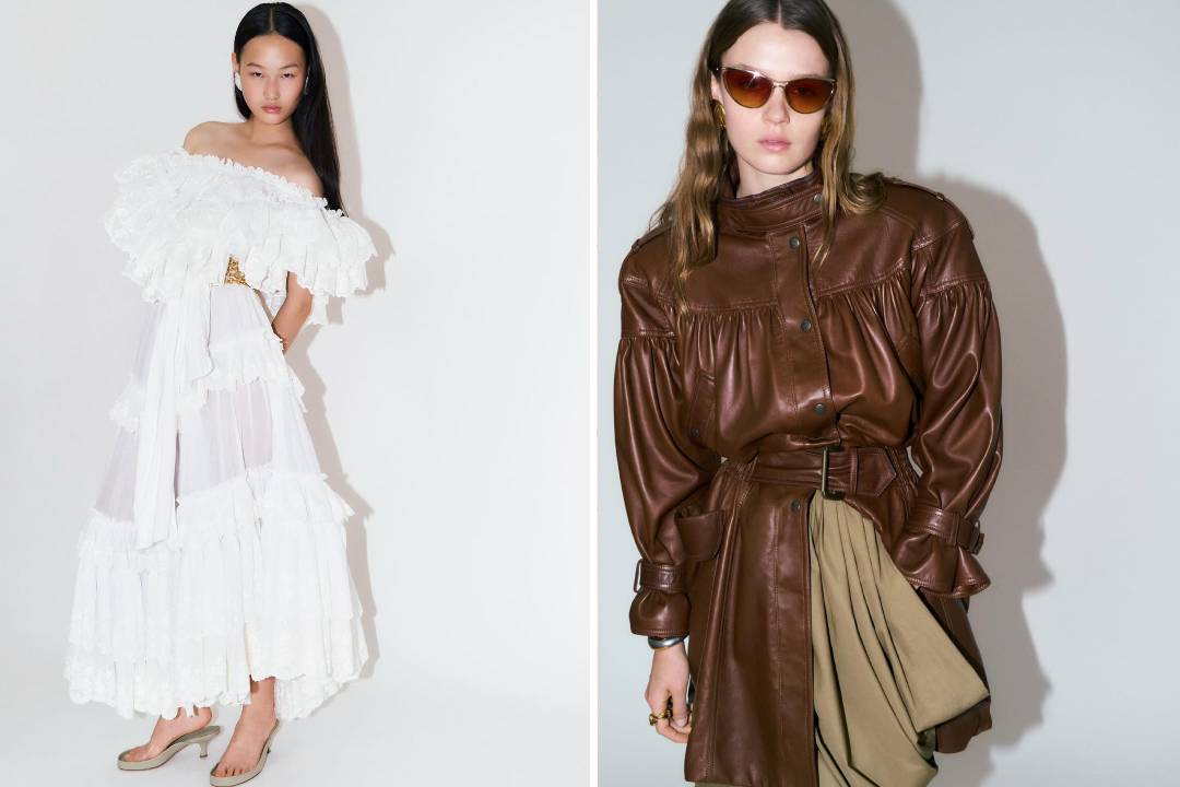 Montagem de fotos de roupas da Chloé.