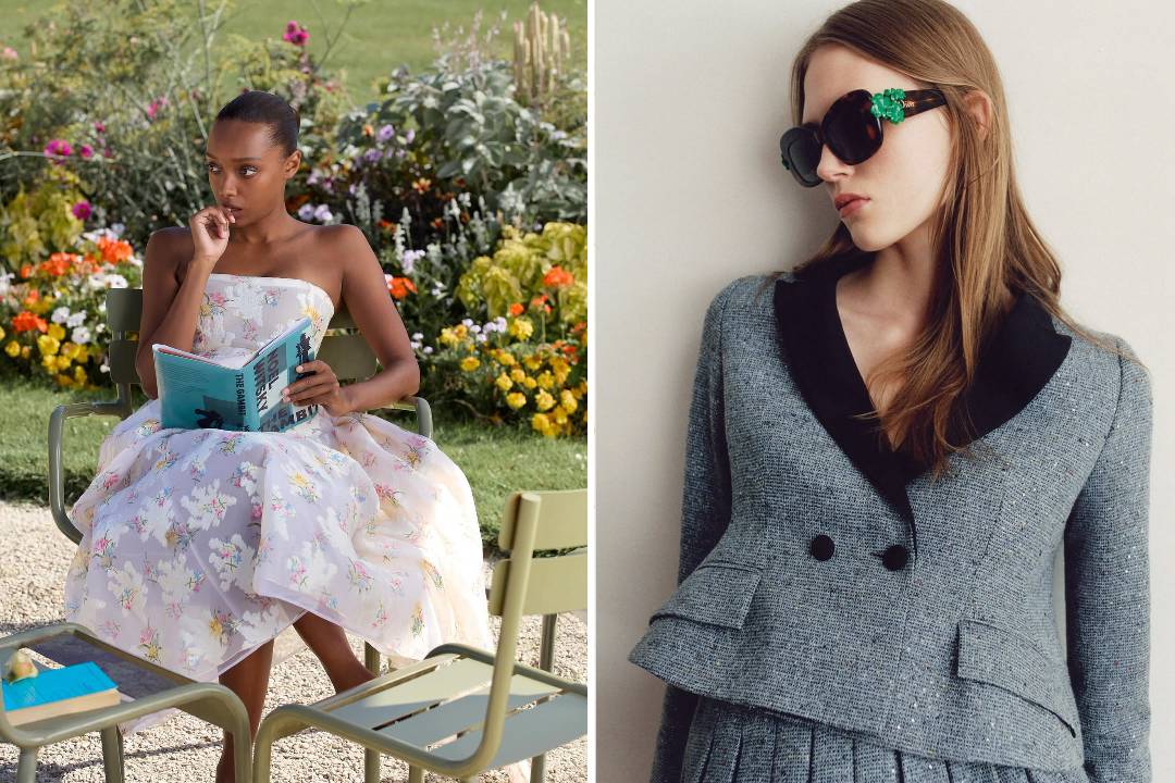 Montagem de fotos de roupas femininas da Dior.