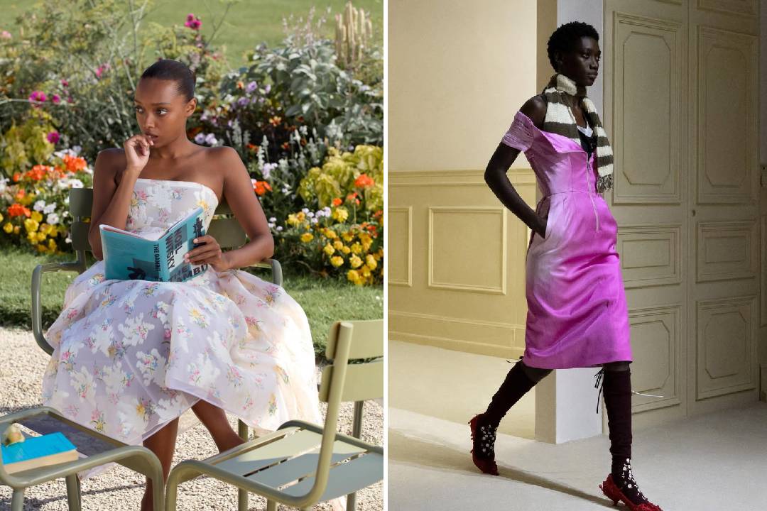 Montagem de fotos de roupas Prada, uma das marcas de luxo mais desejadas em 206.