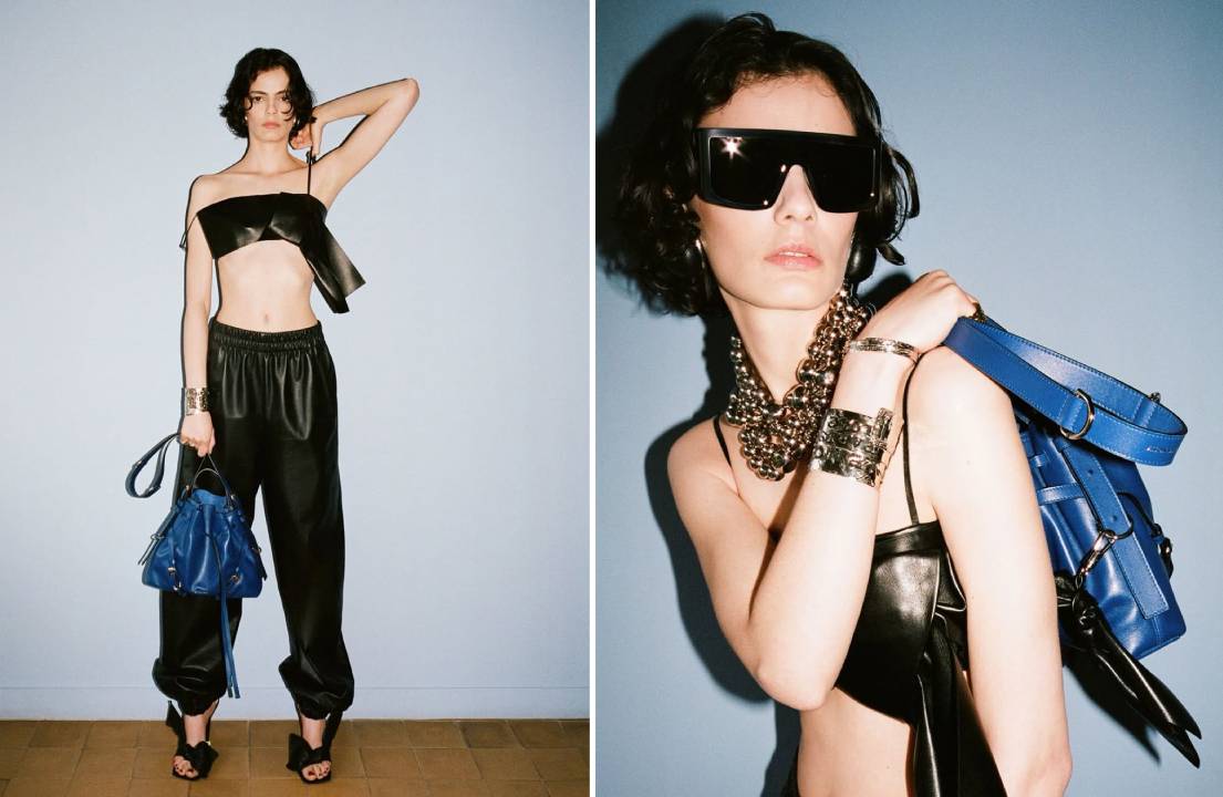 Montagem de fotos da Campanha da Nova Bolsa Givenchy: Voyou Bucket. 