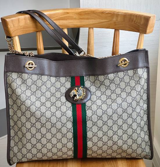 Detalhe do canvas GG Supreme da bolsa Gucci Ophidia