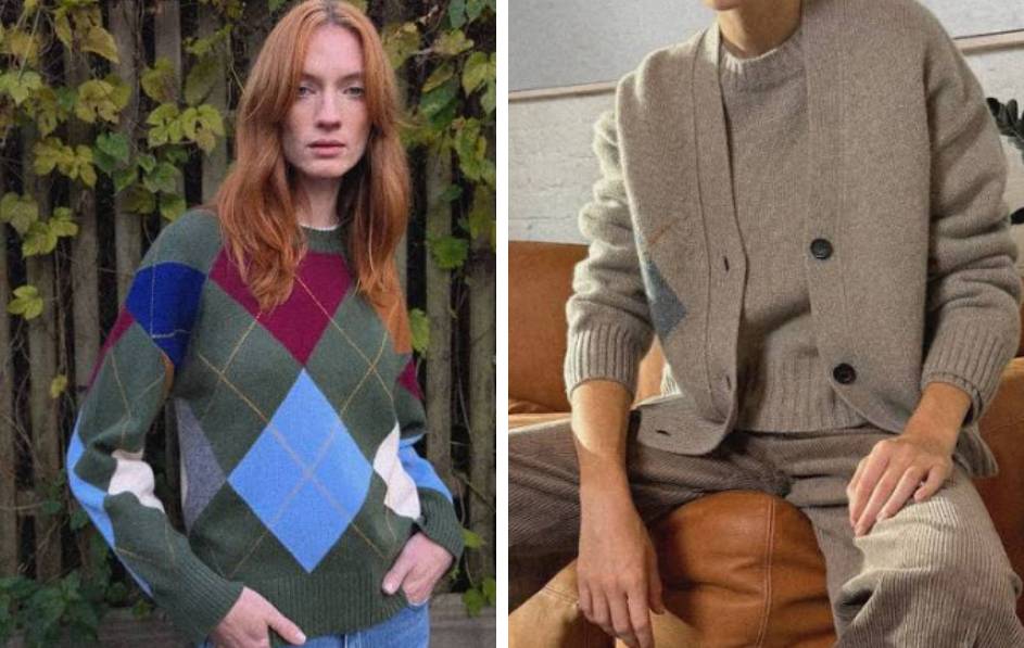 Foto de duas das melhores marcas de cashmere do mundo: Kiton e brunello cucinelli.