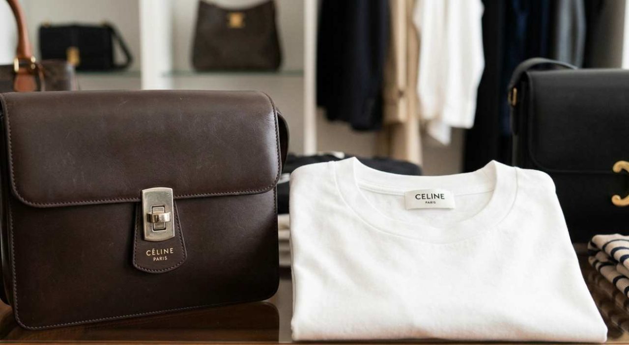 Logo antigo Céline com acento e novo logo Celine sem acento após o rebranding de 2018 realizado pela marca francesa de luxo.