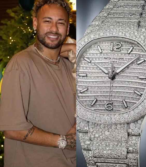 Neymar Jr jogador da copa 2026 de futebol com relógio de luxo.