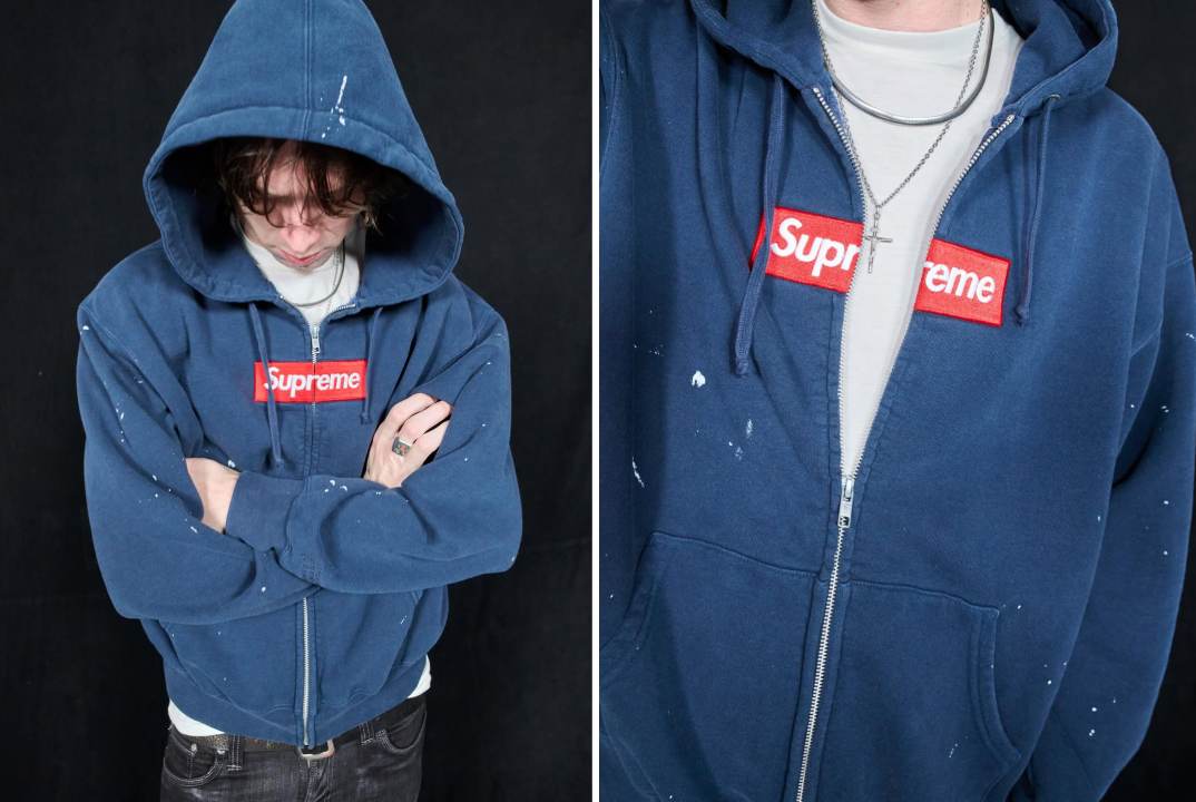 Foto de hoodie Supreme em collab com Margiela.