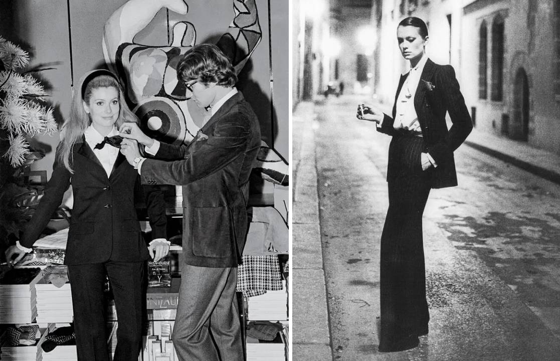 O Le Smoking, terno feminino criado por Yves Saint Laurent em 1966, peça revolucionária da moda