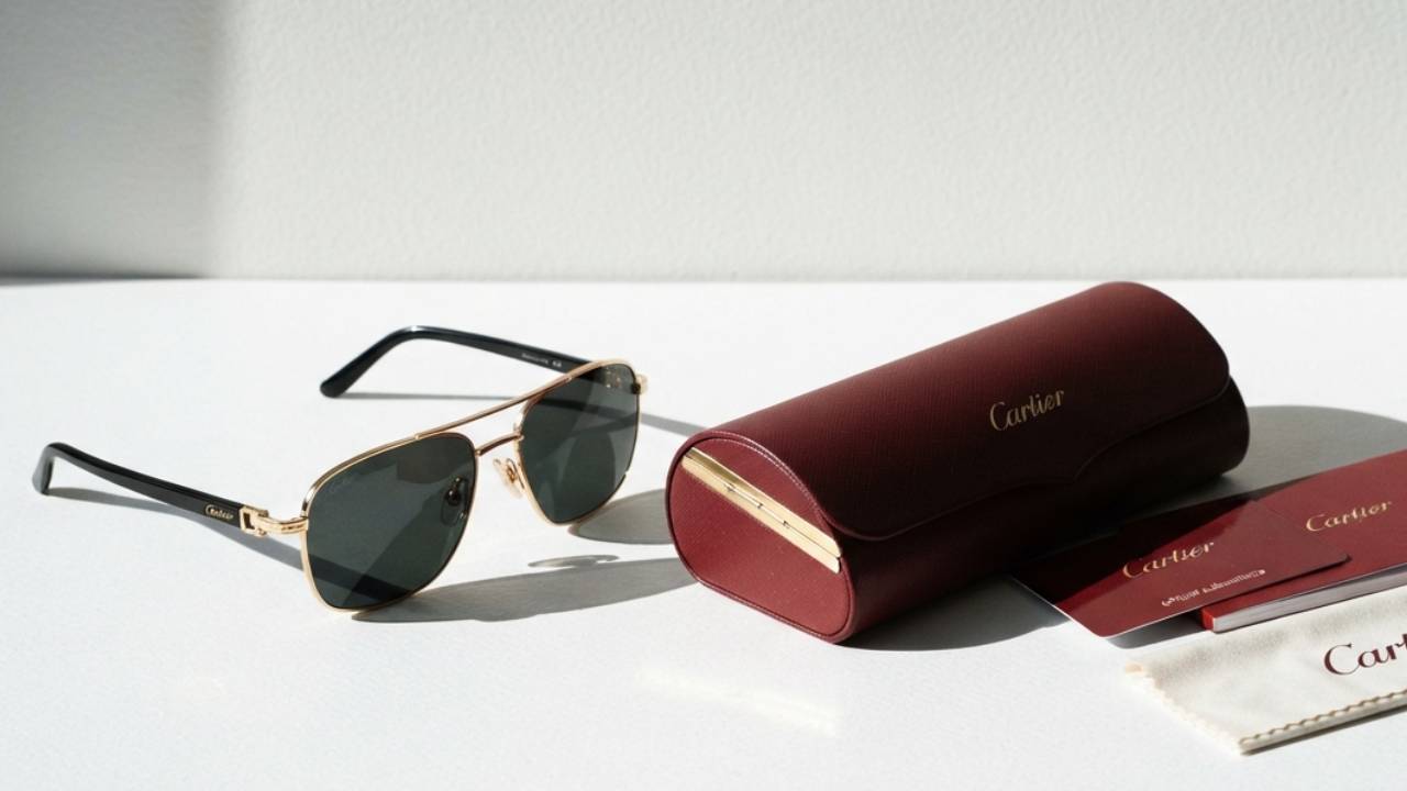 óculos cartier masculino seminovo com estojo.