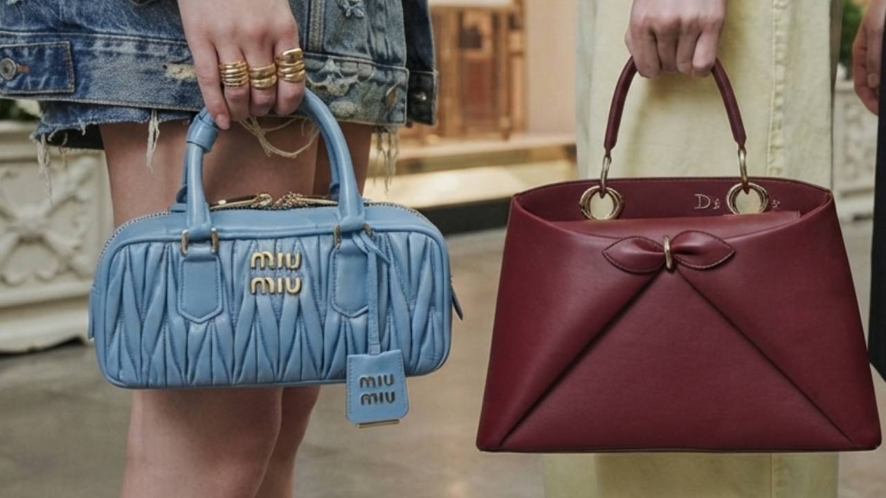 Foto de bolsas de luxo da temporada: modelos novos da Dior e Miu MIu.