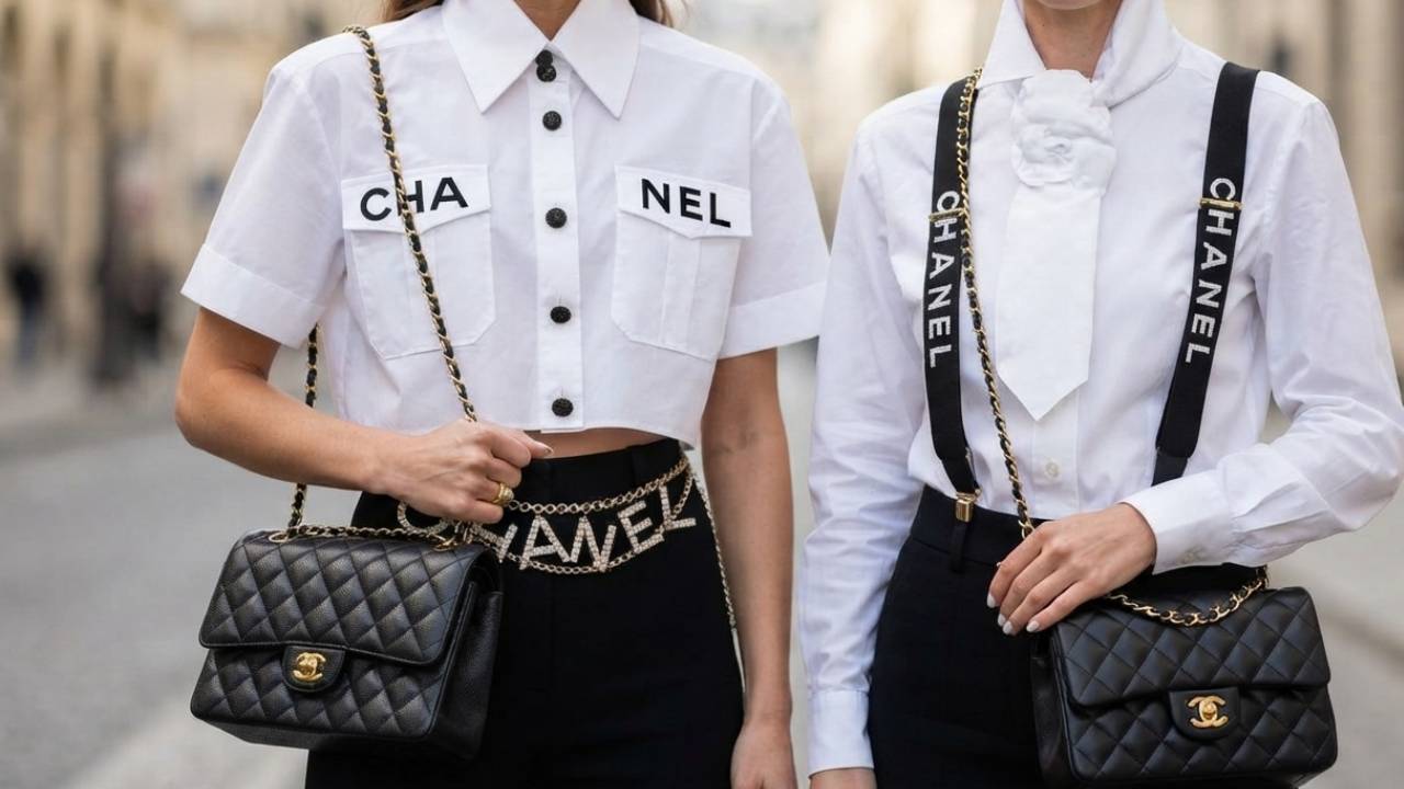 Mulheres usando camisas chanel feitas pelo atelier charvet