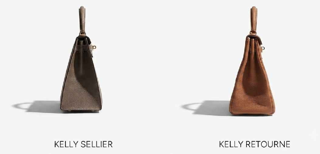 imagem que ilustra a diferença da hermès kelly sellier vs a Retourne.