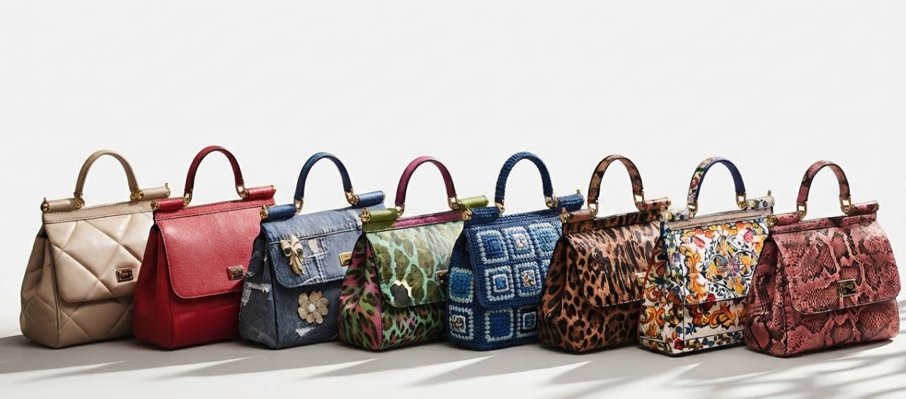 Diferentes cores e materiais da bolsa dolce & gabbana miss sicily.