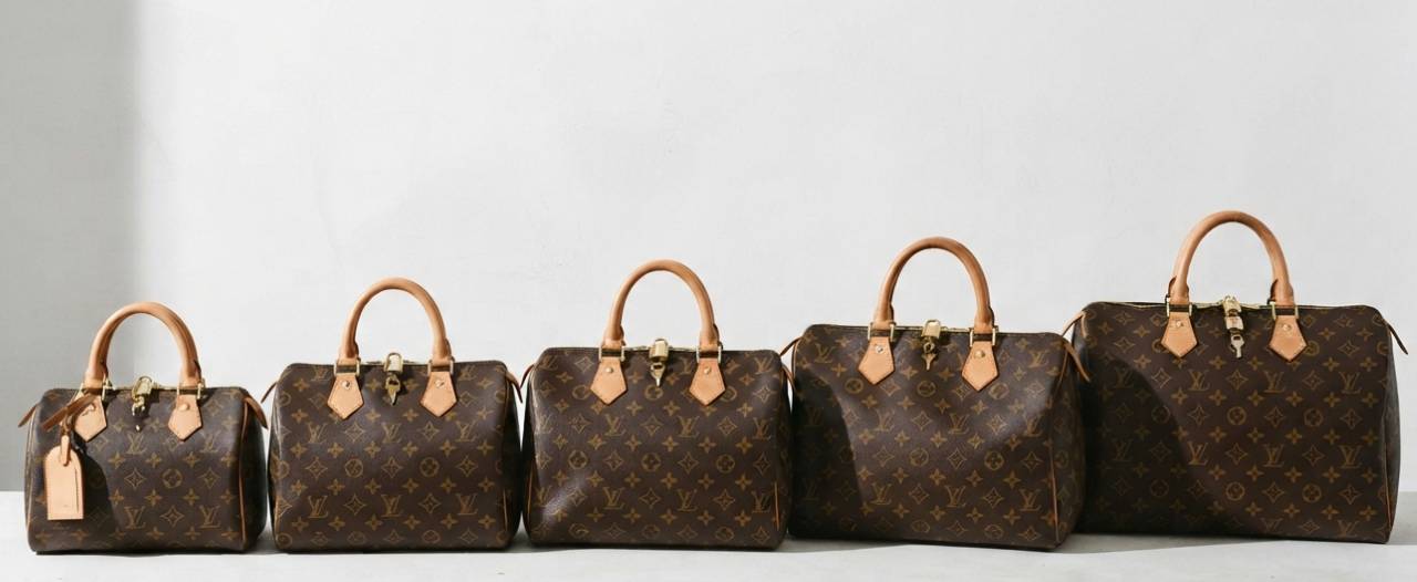 Todos os tamanhos disponíveis da bolsa louis vuitton speedy.