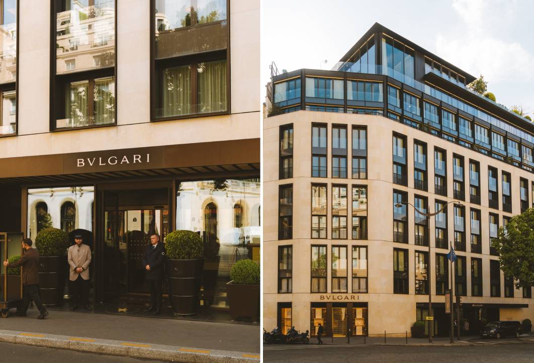 fachada do hotel bulgari em Paris.