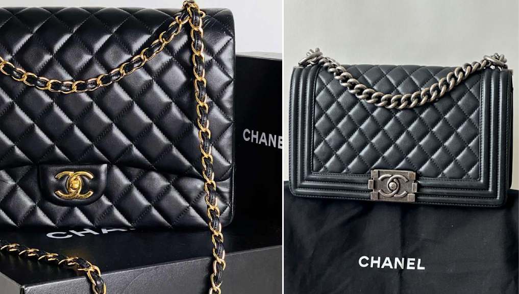 Bolsas de uma das marcas favoritas na second hand week: Double Flap e Chanel Boy.