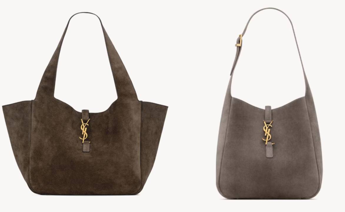 Fotos das versões em couro camurça da bolsa YSL Le 5 à 7.